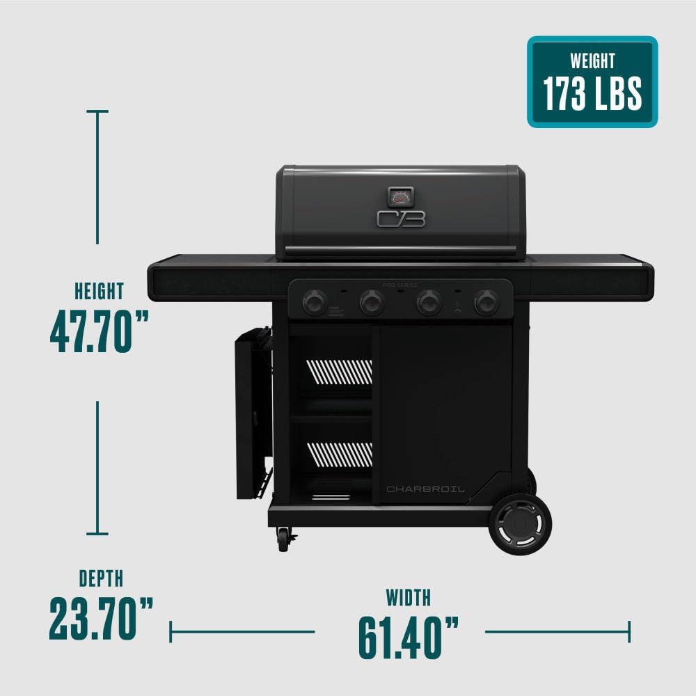 Charbroil Pro Series with Amplifire Infrared Technology 4-Burner Propane Gas Grill and Griddle Cabinet, Black - 463279224