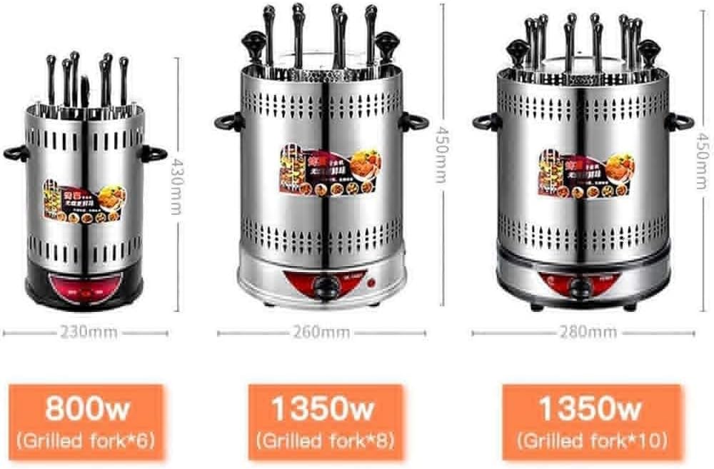 Barbecue Grill Automatically Vertical Rotating Barbecue Smoke-Free for Barbecue with rotisserie Electric for Kebab, skewers and Roast for Home Parties