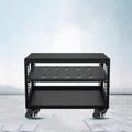 Metal HiFi Audio Rack Stand Adjustable AV Media Components Cabine with Wheels, Floor-Standing Tower Audio Equipment Storage Cabinet Movable Holds(H37cm)