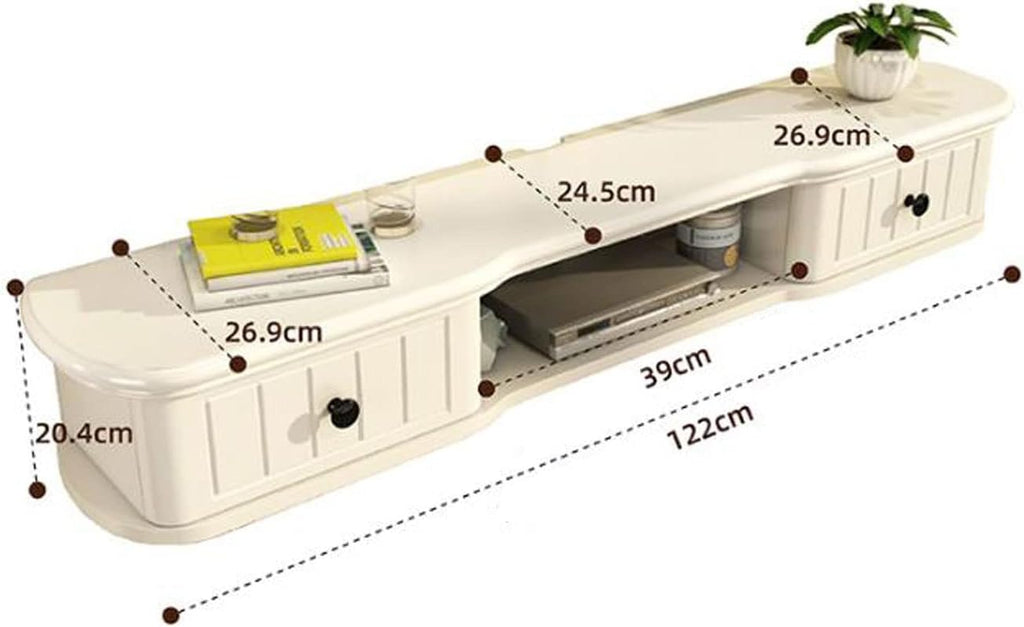Wall Shelf Wall Mounted TV Cabinet Floating Shelf TV Console Audio-Visual Equipment Shelves Set-top Box WiFi Router CD DVD Media Storage Shelf Bedroom Living Room Office TV Bracket TV Stands
