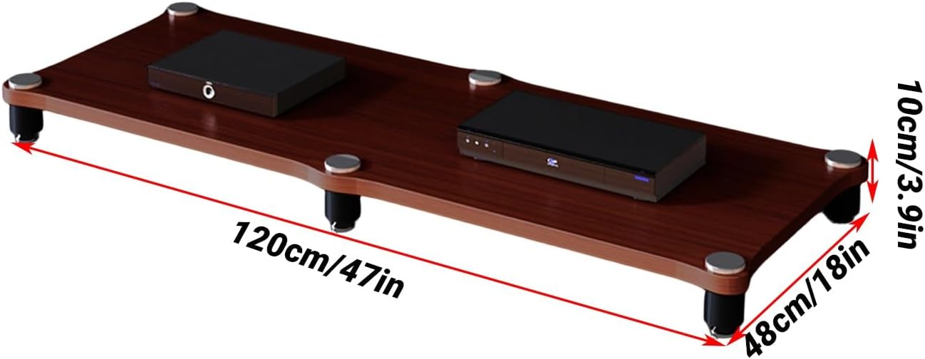 Portable Media Storage Rack Modern Cabinet with Cable Management Audio Rack for Entertainment Stereo Components HiFi Audio Equipment(A,Single Layer)