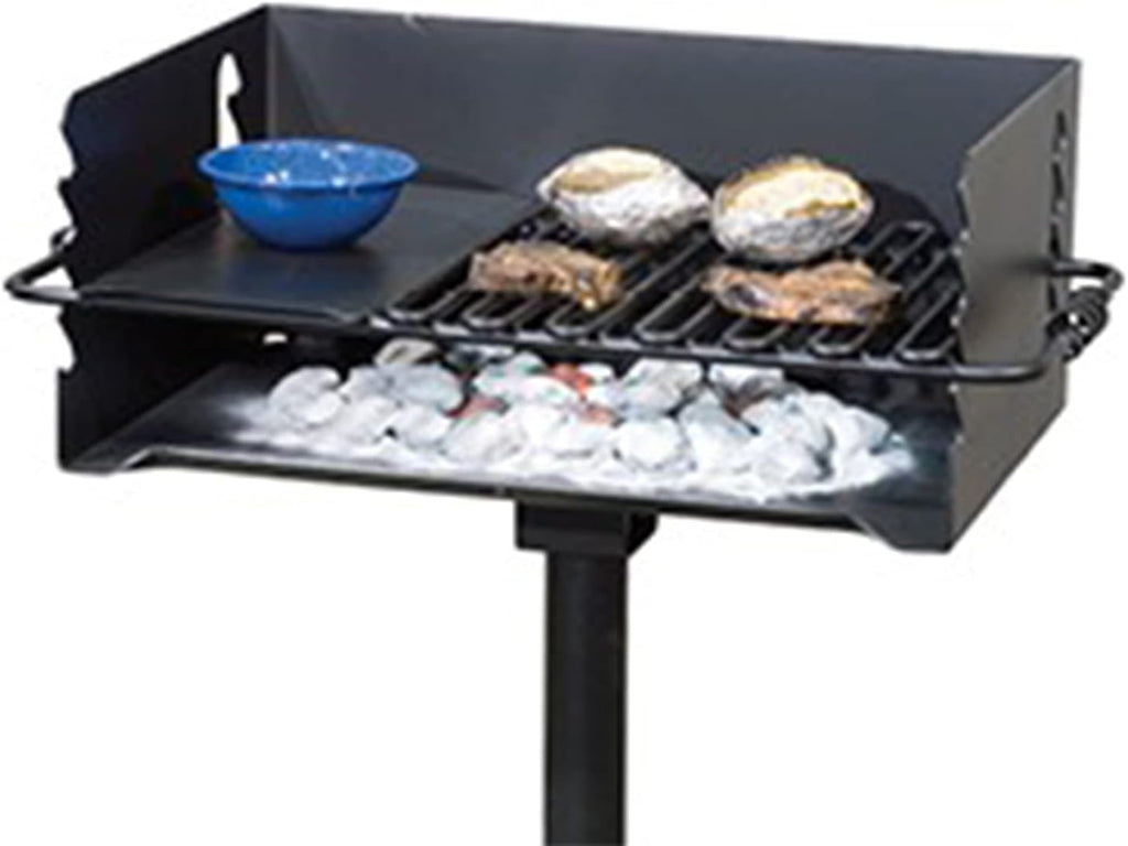Pilot Rock 6 Pack Charcoal Grill, Jumbo Park Style Steel Outdoor BBQ, CBP-247