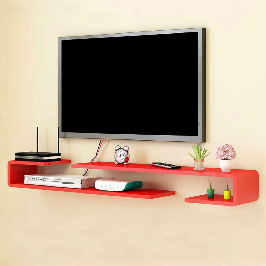 Wall mounted TV Shelf Decorative Wall Display Floating Shelf Wall Shelf TV Stand TV Console Audio-visual Equipment Shelves TV Board Media Storage Shelf TV Bracket Book Shelf Utility Shelve White Black