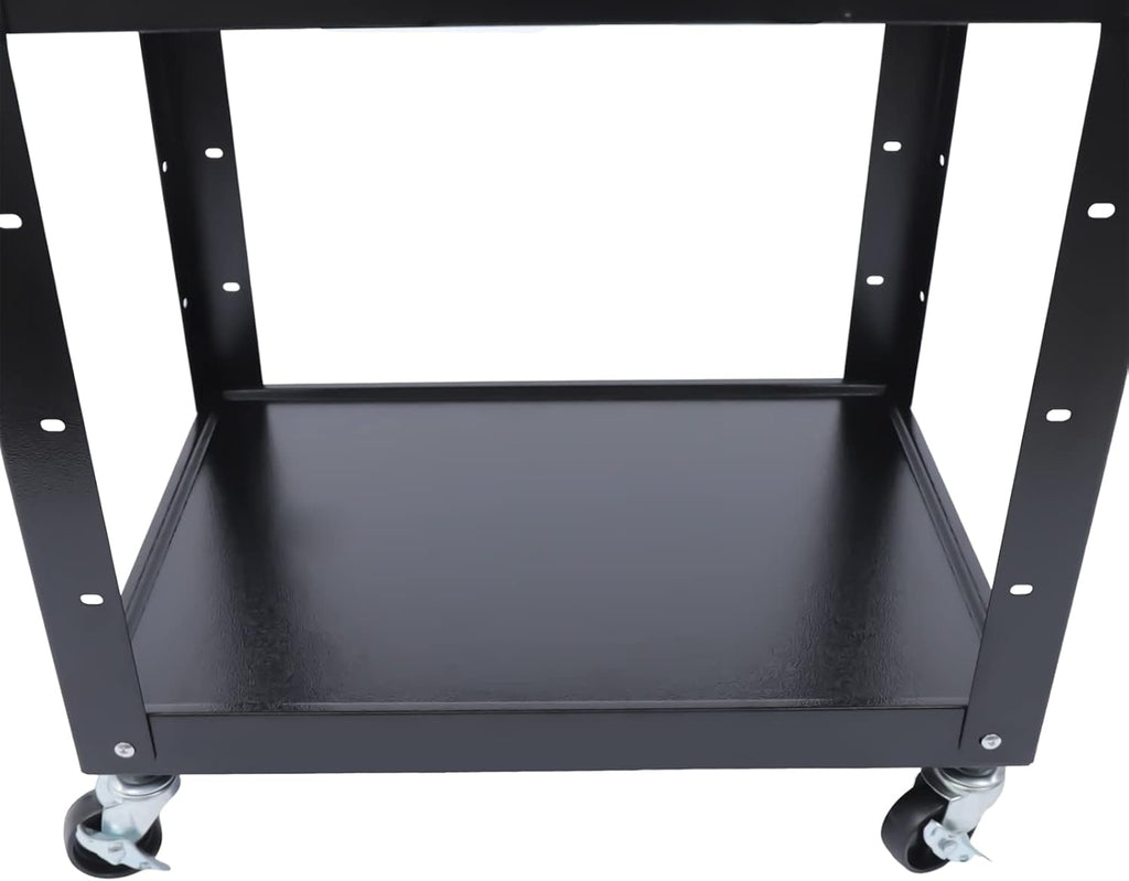 Large AV Cart, 24 * 18 * 42In 66Lbs Load Cold Rolled Steel AV Carts Rectangular AV Car Large Capacity Audio Visual Carts w/3 Shelves&2 Keyboard Lay Brackets for Classrooms Offices Computer Rooms