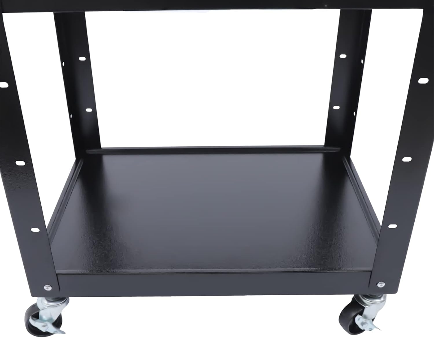 Large AV Cart, 24 * 18 * 42In 66Lbs Load Cold Rolled Steel AV Carts Rectangular AV Car Large Capacity Audio Visual Carts w/3 Shelves&2 Keyboard Lay Brackets for Classrooms Offices Computer Rooms