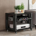 Adjustable 2/3/4/5-Tier Media Stand with Wheels - Modern Stereo Rack for Home Theater & Recording - Double Layer Audio-Video Shelving Unit