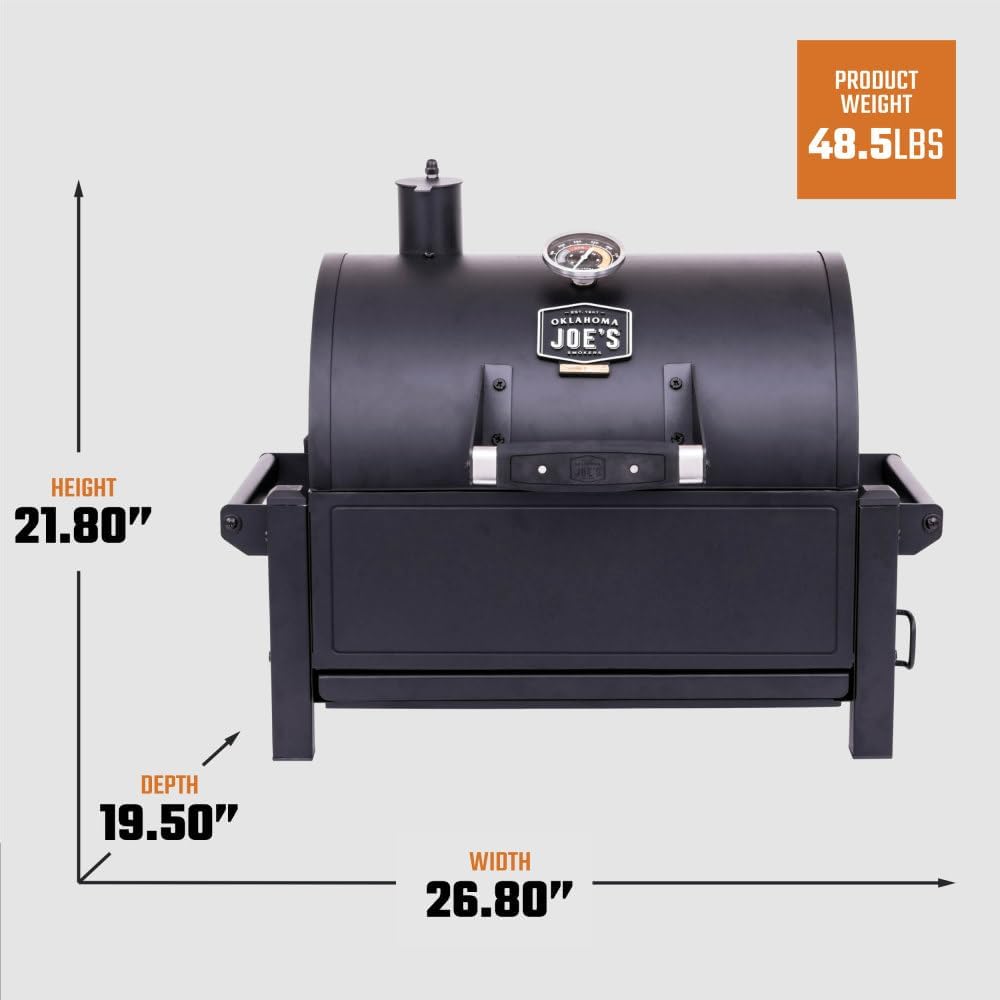 Oklahoma Joe's Rambler Portable Charcoal Grill with 218 sq. in. Cooking Area in Black