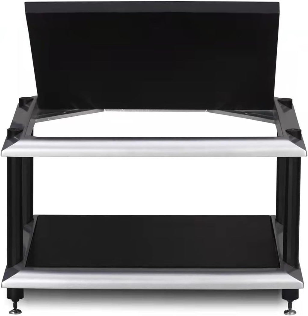 Modern Audio Rack, AV Media Storage Cabinet, Shockproof Multi-Layer Aluminum TV Stand, Open Design Video Media Stand (23.6x4.5/60x11.5cm) for Home Entertainment