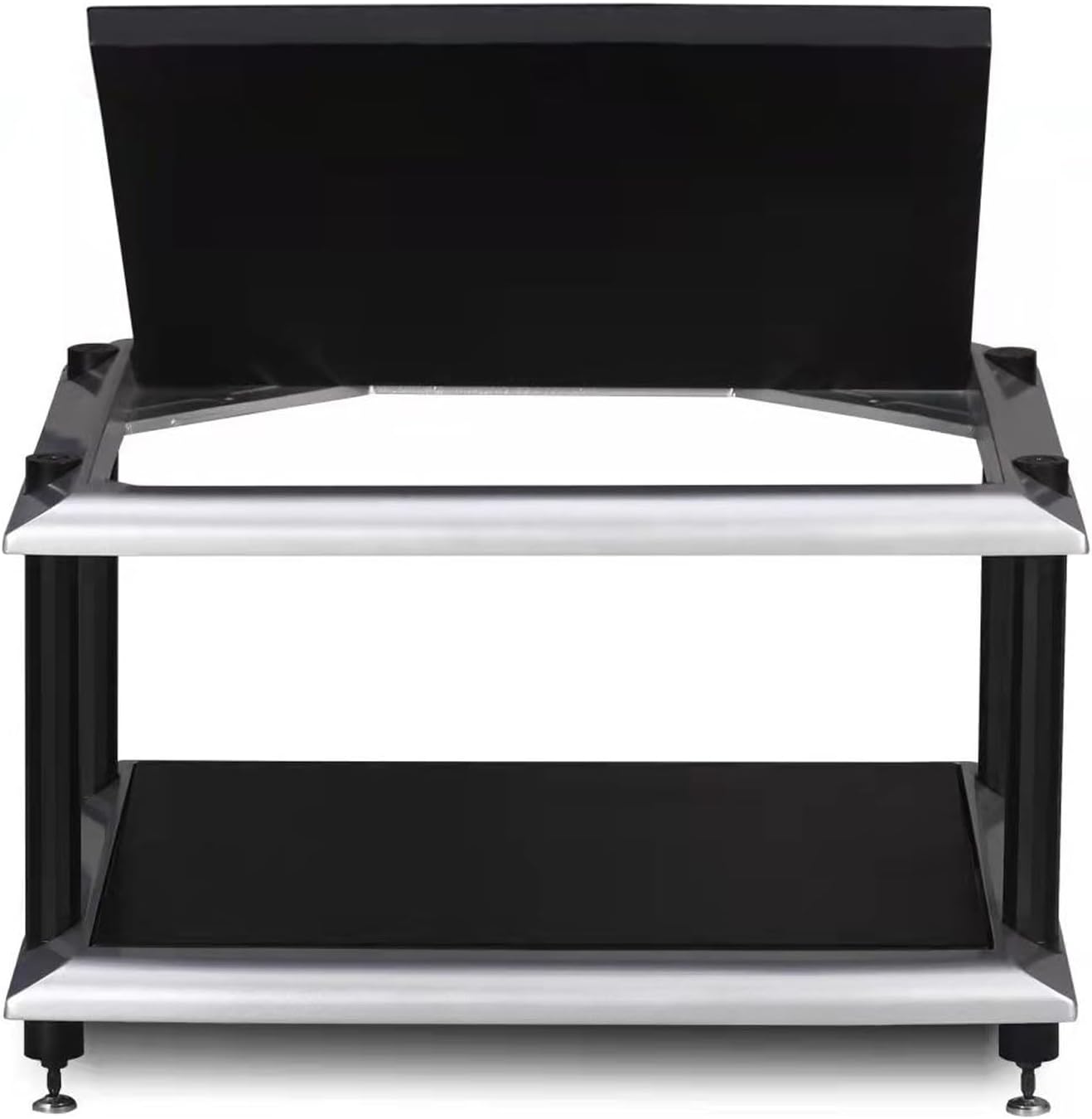 Modern Audio Rack, AV Media Storage Cabinet, Shockproof Multi-Layer Aluminum TV Stand, Open Design Video Media Stand (23.6x4.5/60x11.5cm) for Home Entertainment