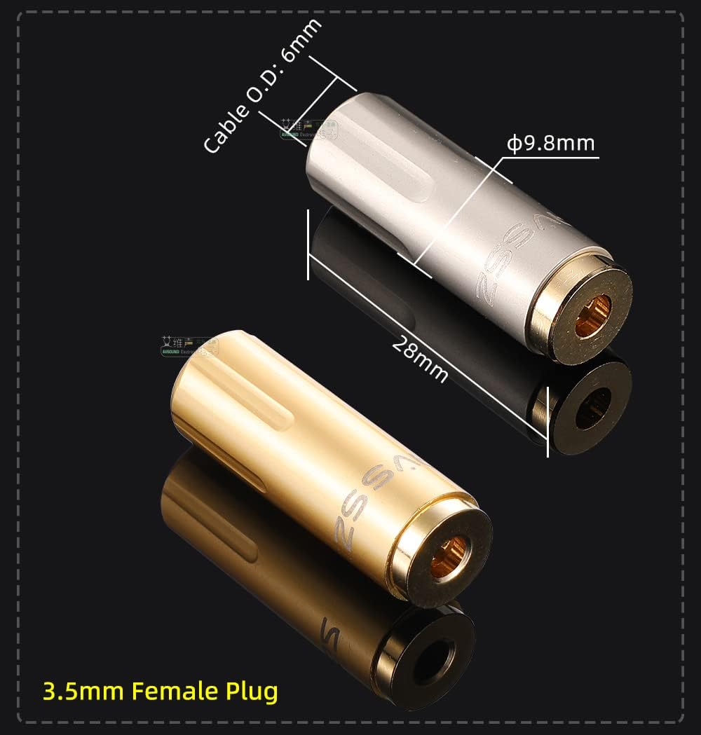 30PCS/Pack Female Jack 3.5 mm 1/8'' 4 Pole TRRS Headphone Cable Audio Plug Connector, Headset Earphone Line Repair Replacement (3.5mm-1/8'' TRRS, Satin Nickel Color - Female Jack)