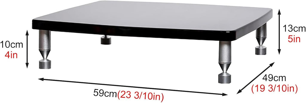 SRNSAEB 1/2/ 3/4 Tier Audio Equipment Rack Cabinet, Heavy Duty DVD Media Stand Black with Fitting, Standing Video Game Console Shelf Organizer for Game Consoles/Projector(1-Layer)
