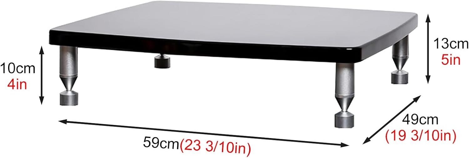SRNSAEB 1/2/ 3/4 Tier Audio Equipment Rack Cabinet, Heavy Duty DVD Media Stand Black with Fitting, Standing Video Game Console Shelf Organizer for Game Consoles/Projector(1-Layer)