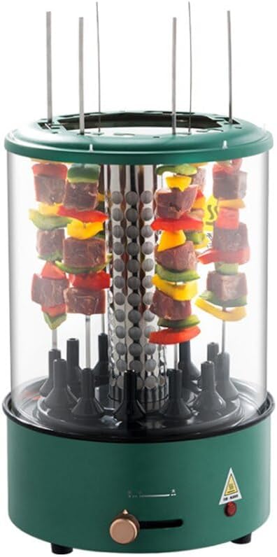 Vertical Electric Rotisserie Oven BBQ，Constant Temperature Shish Kebab Machine，Household Barbecue Machine， Electric Skewer Maker ，Automatic 360° Rotating Grill BBQ，, Kebob Machine, Stain Resistant Ene