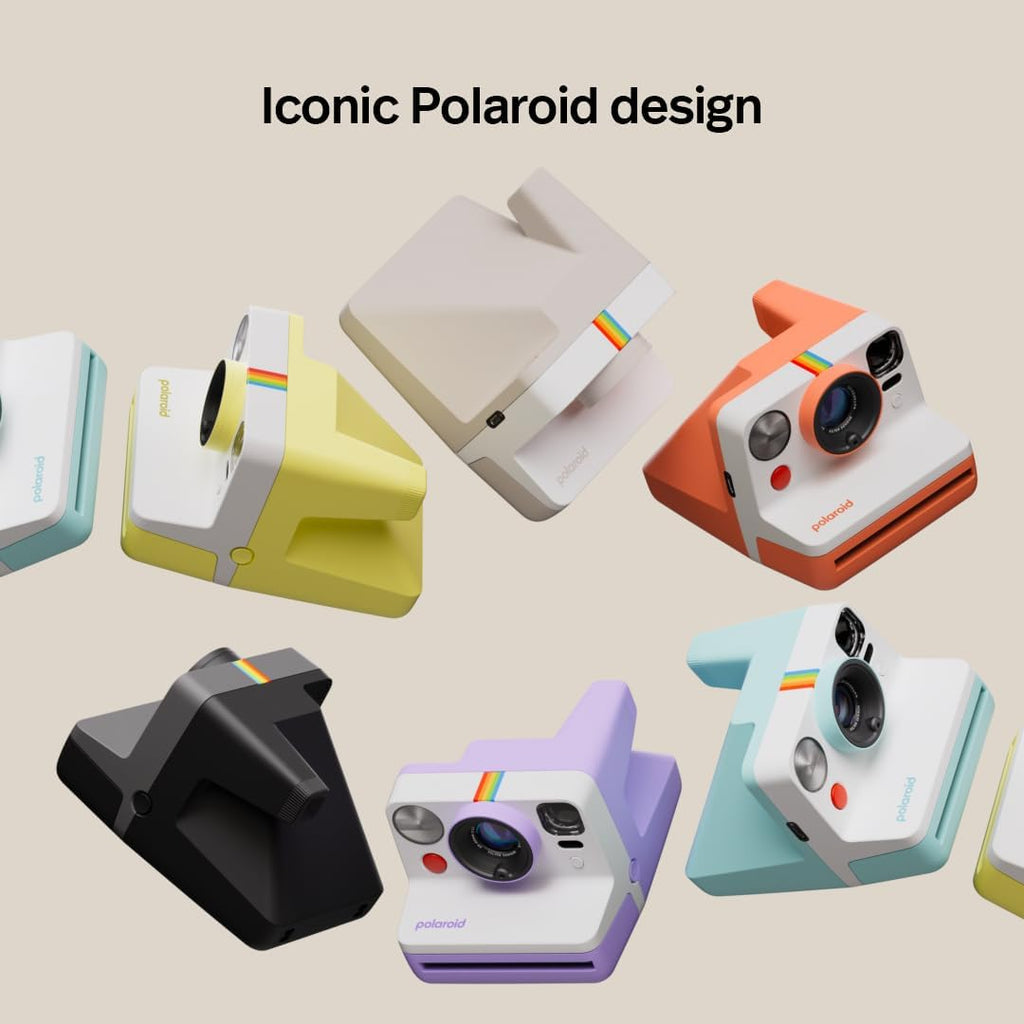 Polaroid Now 3rd Generation I-Type Instant Camera + Film Bundle - Now Black Camera + 16 Color Photos (6560)