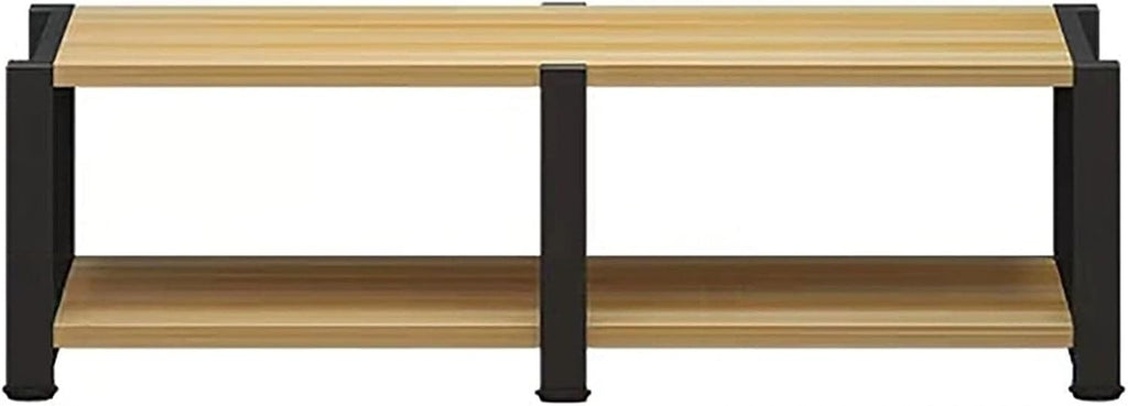 AV Media Stand, Video Audio Rack with Storage Shelves, Multi-Function Record Player Stand, Stand Corner Component Stereo Cabinet, Power Amplifier Shelf Equipment(Natural,2 tier 34CM/13.3in)