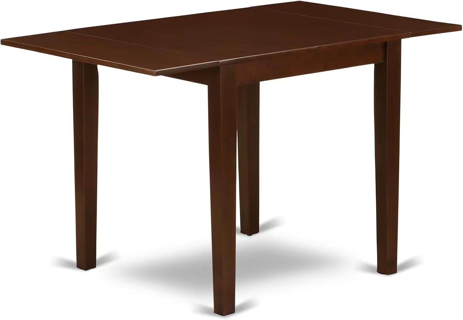 East West Furniture 1NDCE3-MAH-10 3 Piece Modern Dining Table Set Contains a Rectangle Wooden Table with Dropleaf and 2 Dahlia Linen Fabric Parson Dining Chairs, 30x48 Inch, Mahogany