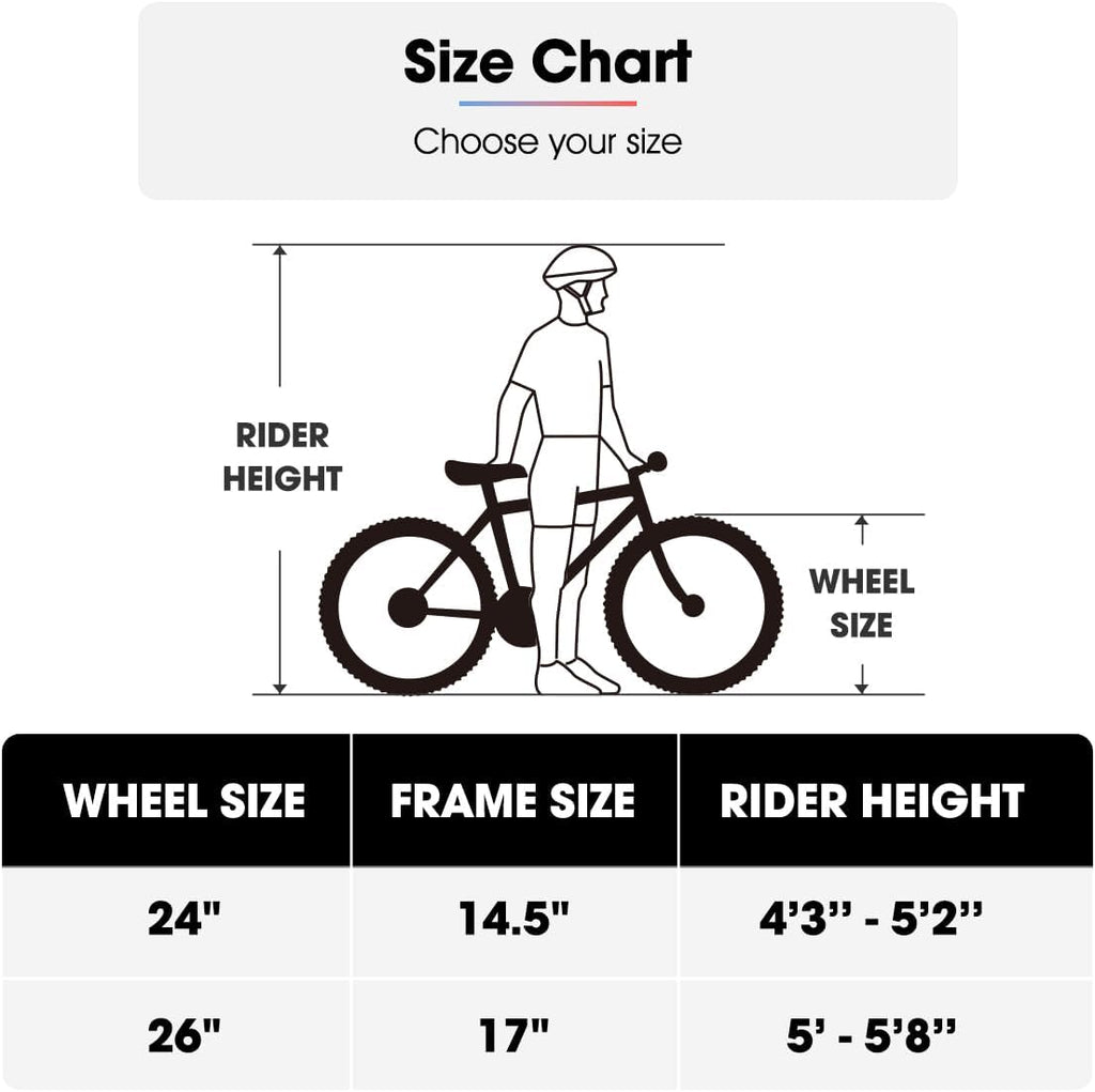 HH HILAND 24 26 inch Mountain Bike for Men Women, 18 Speeds High-Carbon Steel Frame, Sport Cycling MTB Bicycle for Adult