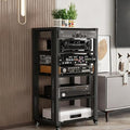 Adjustable 2/3/4/5-Tier Media Stand with Wheels - Modern Audio Rack & Stereo Shelf for Home Theater, Recording Room, AV Equipment Storage - Double Layer Design