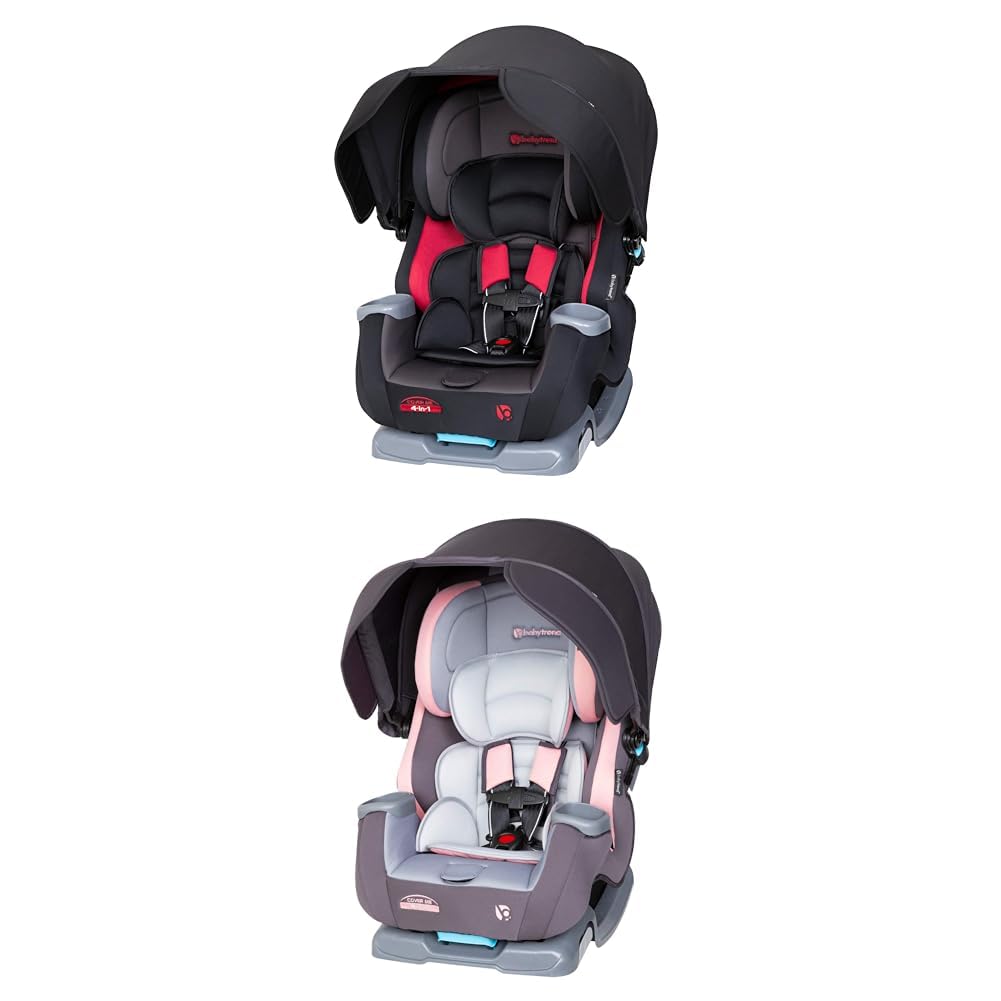 Baby Trend Cover Me 4 in 1 Convertible Car Seat Bundle with Canopy, Quartz Pink and Scooter