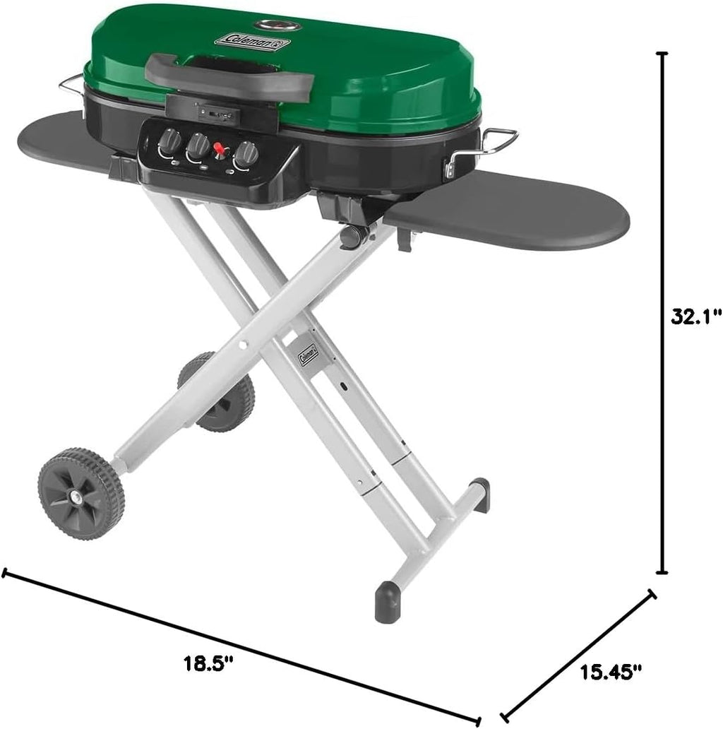 Coleman RoadTrip 285 Portable Stand-Up Propane Grill with 3 Adjustable Burners & Instastart Ignition, 20,000 BTUs of Power for Outdoor Cooking, Camping, Tailgating, Grilling, BBQs, & More