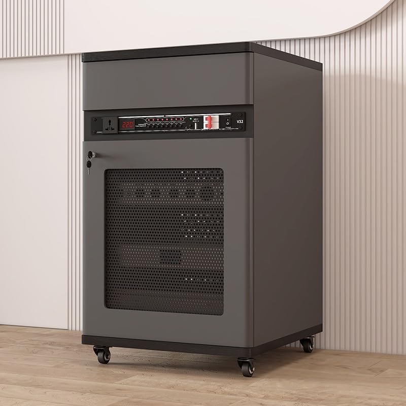 Heavy Duty Audio Rack on Wheels - Professional Studio & Home Theater Equipment Cabinet for Amplifier and AV Receiver, 4 Tier