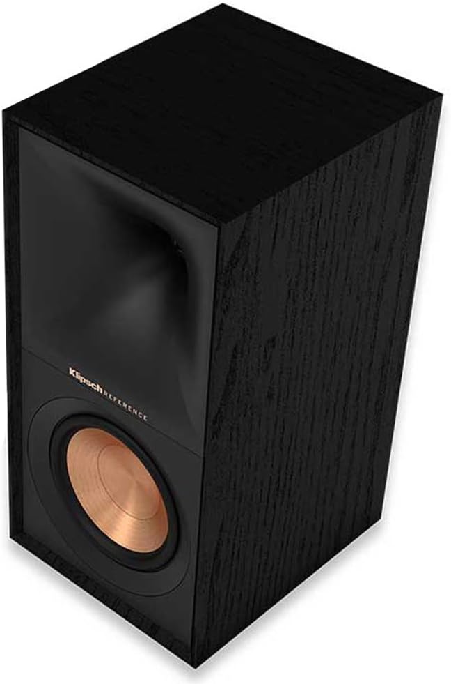 Klipsch Reference Next-Generation R-50M Horn-Loaded Bookshelf Speakers with 5.25' Spun-Copper Woofers for Best-in-Class Home Theater Sound in Black