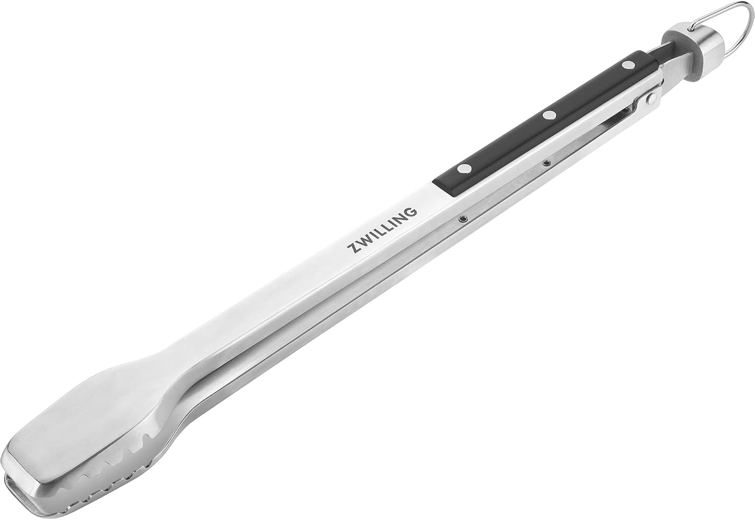 ZWILLING BBQ+, 5-pc Grill Tool Set, Grill Spatula, Grill Tongs, Grill Fork, Basting Brush, Chef's Wrap, Made from Durable and Corrosion-Resistant Stainless Steel, Travel Friendly, Easy-to-Clean