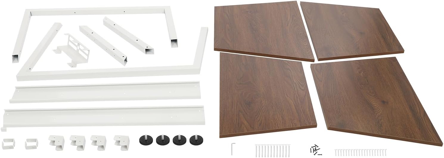 4-Tier AV Media Stand Corner Shelf Wooden Stereo Cabinet Audio Rack Tower for Audiovisual Equipment/DVD Players/CD Changers/Game Consoles