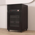 Heavy Duty Audio Rack on Wheels - 4-Tier Professional Studio & Home Theater Equipment Cabinet for Amplifiers, AV Receivers, and Sound Systems