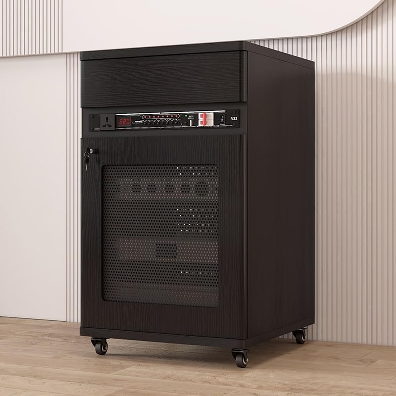 Heavy Duty Audio Rack on Wheels - Professional Studio & Home Theater Equipment Cabinet for Amplifier and AV Receiver, 4 Tier