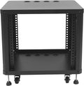 9U Open Frame Server Rack Free Standing and Tabletop Network Server Rack AV Rack with Casters for Networking IT Equipment AV Gear Router Modem (Black, 9U)