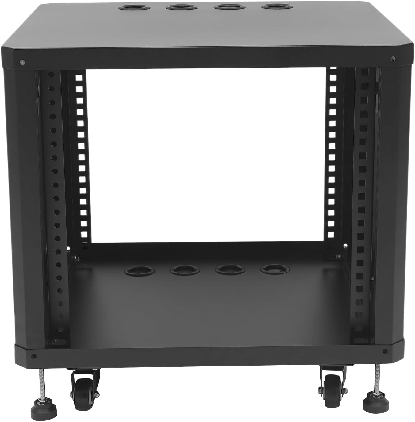 9U Open Frame Server Rack Free Standing and Tabletop Network Server Rack AV Rack with Casters for Networking IT Equipment AV Gear Router Modem (Black, 9U)