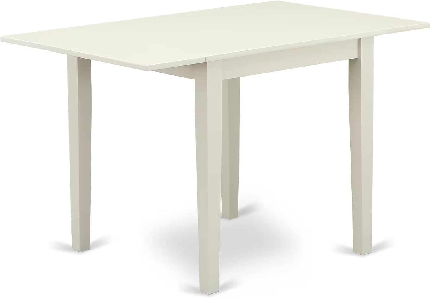 East West Furniture 1NDCE3-LWH-15 3 Piece Kitchen Table & Chairs Set Contains a Rectangle Dining Room Table with Dropleaf and 2 Baby Blue Linen Fabric Parsons Chairs, 30x48 Inch, Linen White
