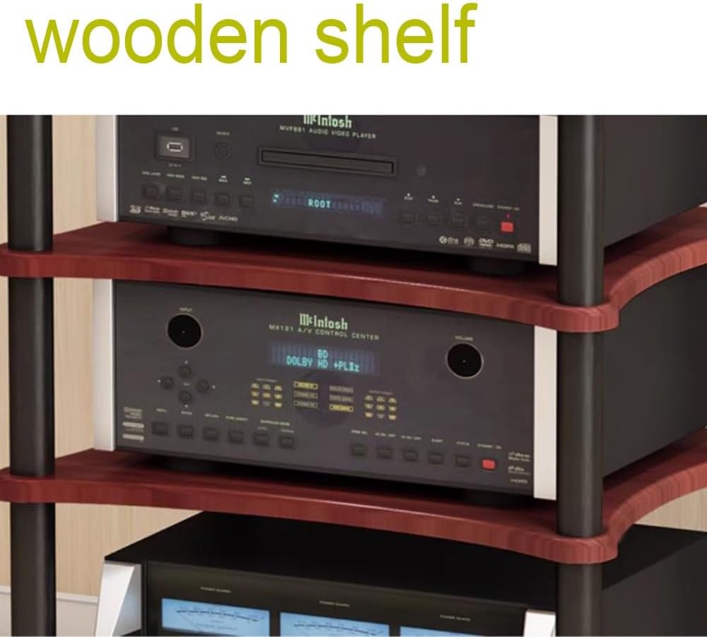 Wood HiFi Racks 24in Stereo Cabinet HiFi Regal Audio Rack Amplifier Rack AV Media Stand Floor-Standing Audio Video Components Cabinet(Black,40cm/15.7in)