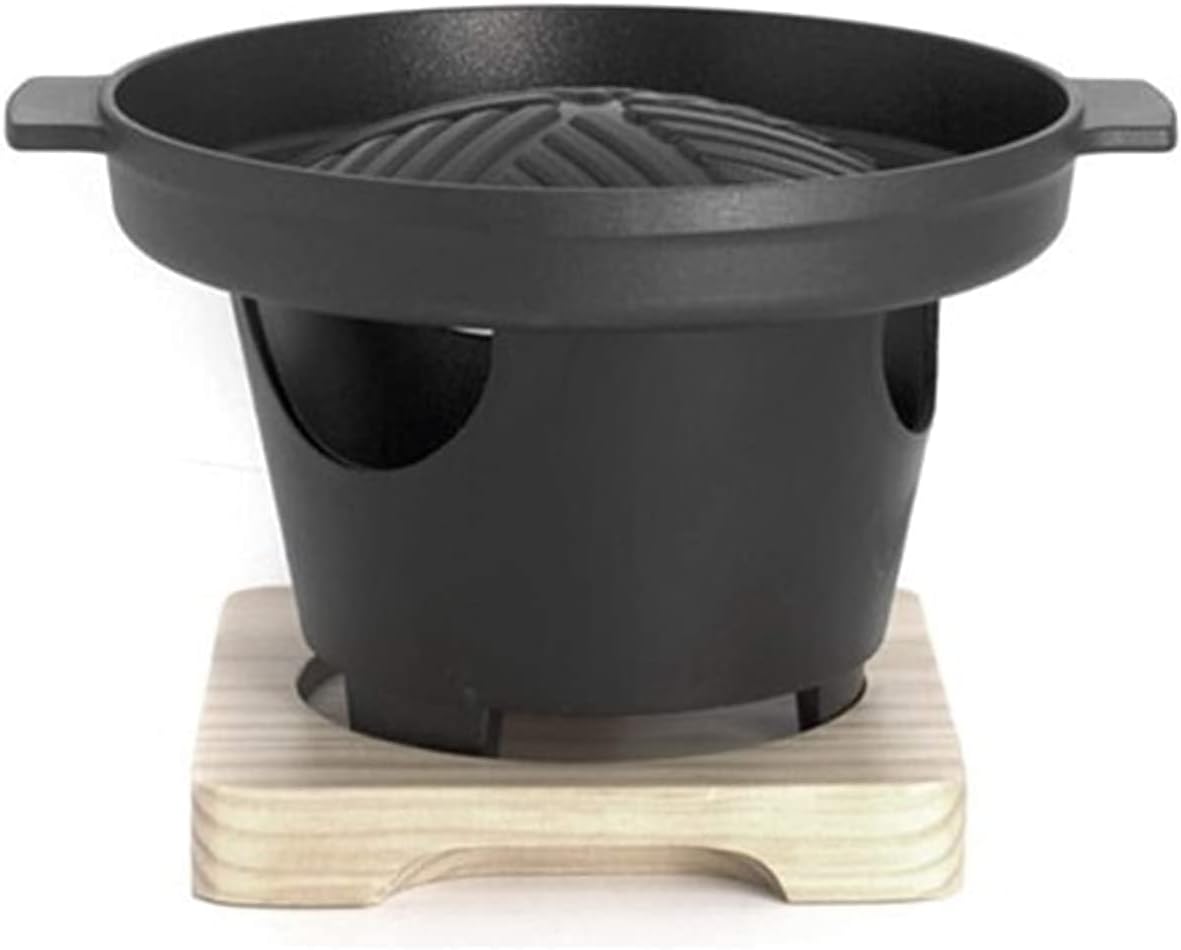 Barbecue Charcoal Grill Household Single Man Mini Outdoor Indoor Barbecue Charcoal Grill Table Grill BBQ Korean Cuisine Non-Stick Barbecue Dish Hotel