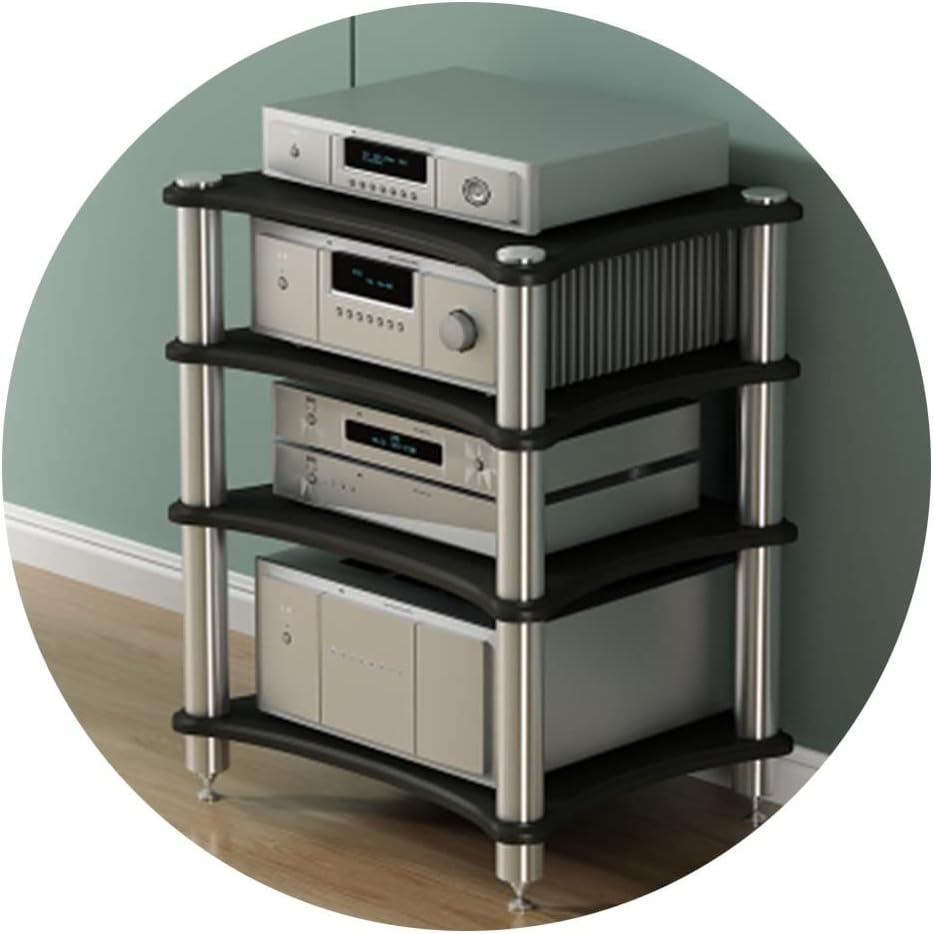 3 Tier HiFi Speaker Rack AV Equipment Cabinet & TV Stand for Amplifiers Home Theater Audio Systems Sturdy Stylish Storage Solution for TVs & Speakers