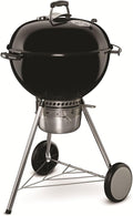 Weber Master-Touch Charcoal Grill, 22-Inch, Black – Premium Outdoor BBQ Grill with Tuck-Away Lid Holder & One‑Touch™ Cleaning System, Porcelain‑Enameled Kettle