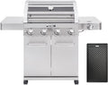 Monument Grills Larger Convertible 4-Burner Natural Gas Grill Stainless Steel Cabinet Style Propane Grills with Cooking Plate(2 items)