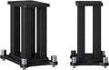 A Pair of Speaker Stands, Heavy Duty Speaker Stand Holds Bookshelf/Satellite/Large Speaker, Vibration-Absorbing MDF Design, 1.96×1.96in Metal Column Support,Holds 88lbs Speaker (Black, 11.8in)