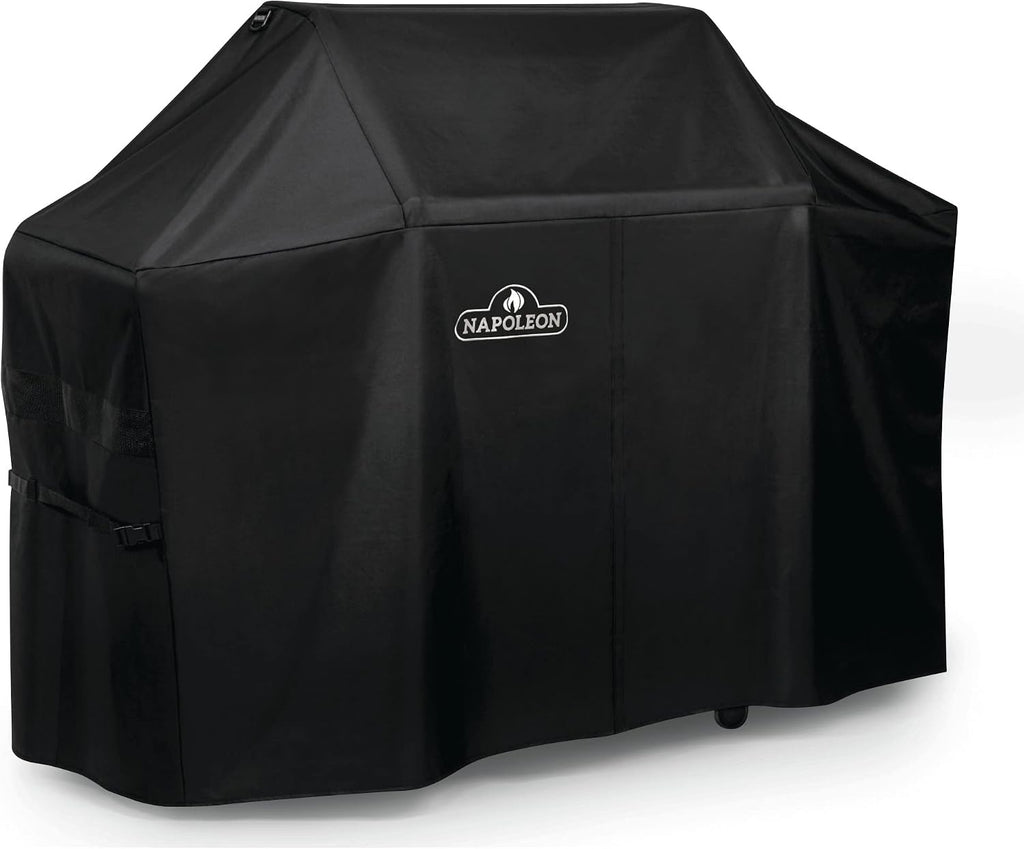 Napoleon Grill Cover for Prestige PRO 500 and Prestige 500 - Black, Water Resistant, UV Protected, Air Vents, Hook and Loop Closure, Hanging Loops, Adjustable Buckled Straps