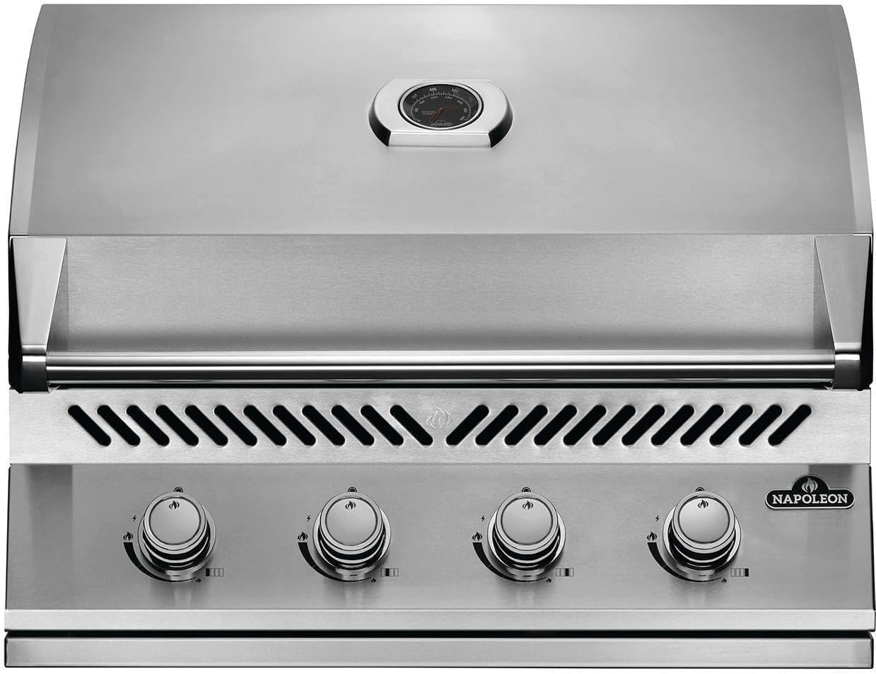 Napoleon Built-In 500 Series 32-Inch Built-In Gas Barbecue Grill Head - BI32NSS - Marine Grade Stainless Steel, Natural Gas, 4 Main Burners, 7.5 mm Stainless Steel Grids, Dual Level Stainless Steel Sear Plates