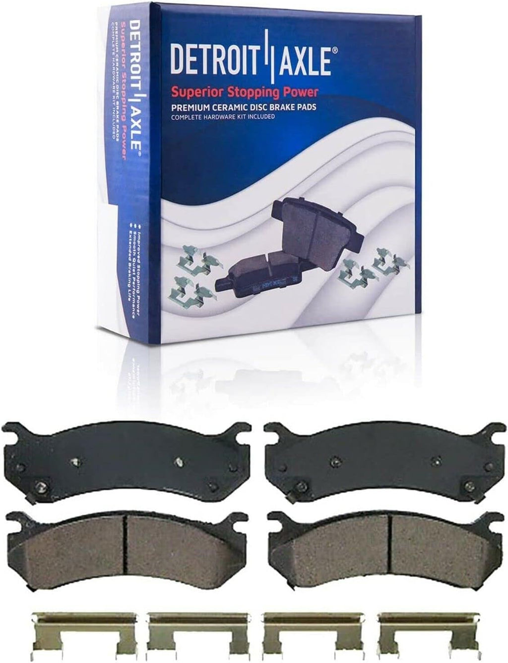Detroit Axle - Brake Kit for Silverado Sierra 1500 Chevy Tahoe GMC Yukon, 12'' inch Front and 12.79'' inch Rear Disc Brake Rotors Ceramic Brake Pads Wheel Lug Nuts Socket Keys Replacement