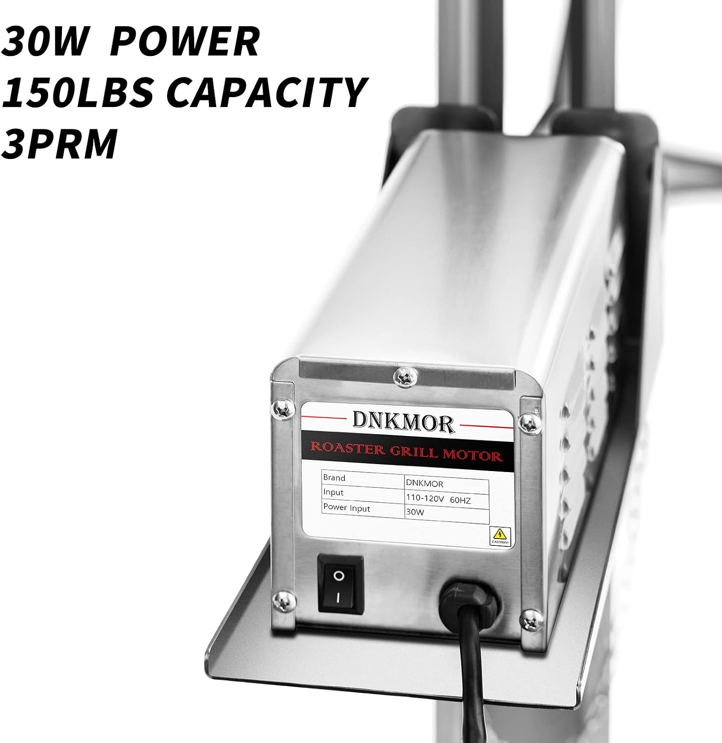 Rotisserie Grill Stainless Steel Charcoal Spit Roaster, 50' Pig Lamb Hooded Roaster Charcoal Spit with 30W Motor & Adjustable Height Lockable Casters for Outdoor Camping Party, Rated 150 LB