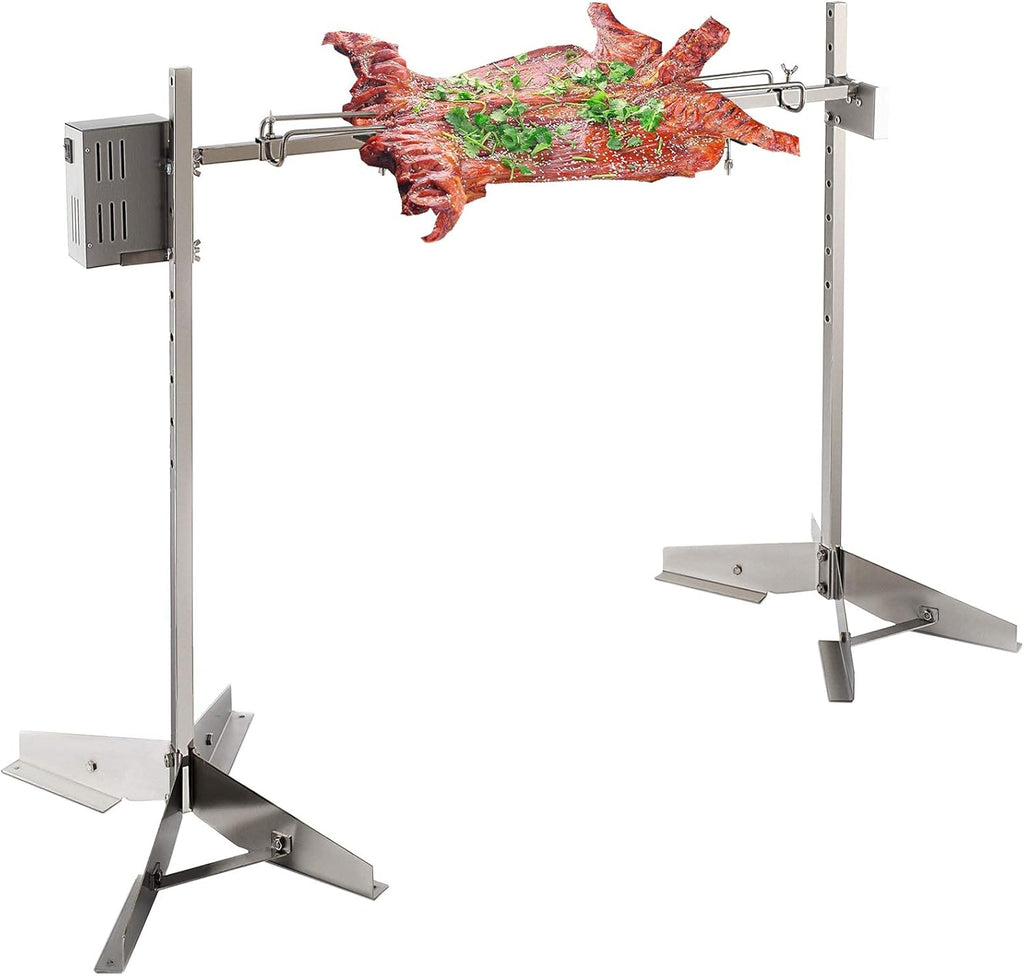 DEWOSEN 46' Outdoor Electric Rotisserie Grill Kit | 125LBS Pig Spit Rotisserie Grill | 45W Rotatable Motor BBQ Rotisserie Kit | Height Adjustable Spit Roaster Stand for Roasting Pig Lamb