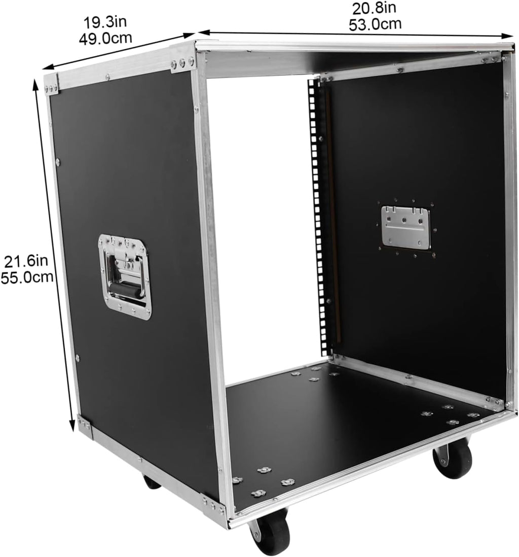 Stereo Rack Alloy Audio Shelf for Professional Equipment Portable Audio Cabinet with Handles and Rollers Easy Assembly Rack for Mixer and Computer Chassis