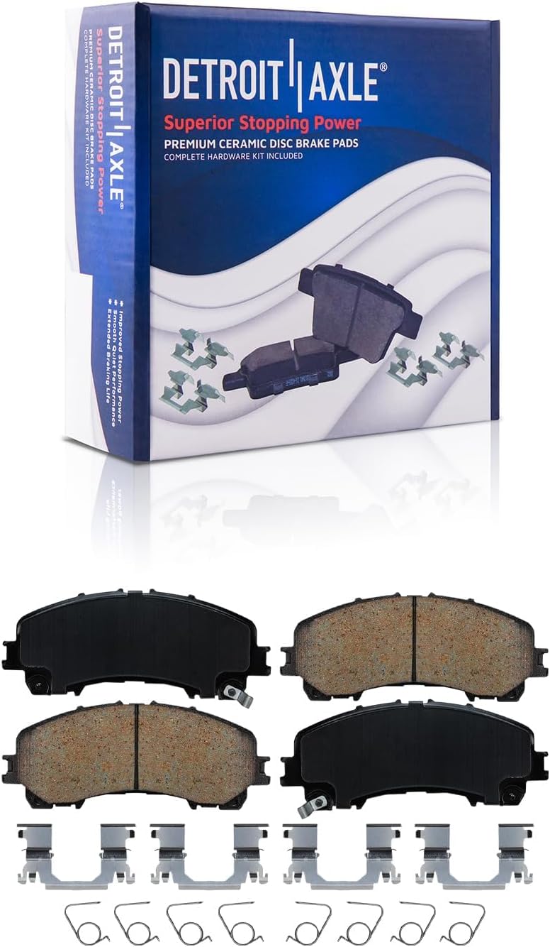 Detroit Axle - Brake Kit for 2014 2015 2016 2017 2018 2019 Nissan Rogue, Disc Brake Rotors Ceramic Brake Pads w/Hardware Replacement : 12.60 inch Front & 11.50 inch Rear Rotor