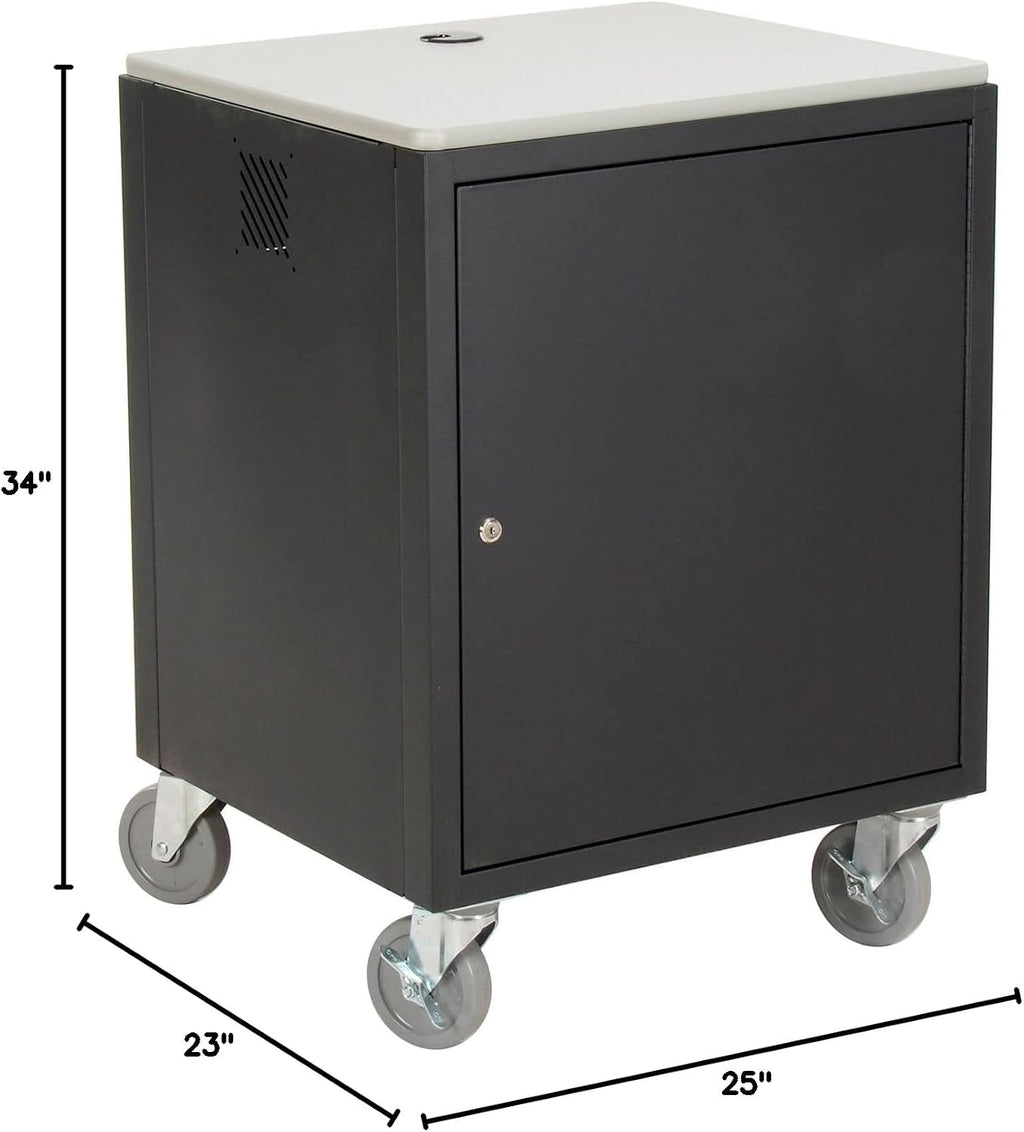 Global Industrial Audio Visual Cart w/Lockable Cabinet, 500 Lb. Capacity, Black