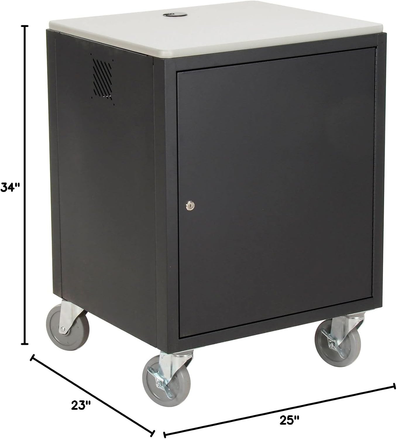 Global Industrial Audio Visual Cart w/Lockable Cabinet, 500 Lb. Capacity, Black