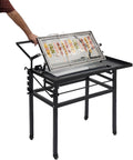 Charcoal Flip Grill & 360° Rotating BBQ Grill, Portable Tabletop Charcoal Grill with Removable Tray and Adjustable Steel Frame, Outdoor Camping and Backyard Picnic Cooking System
