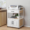 AV Media Stand with Drawers and Wheels, Open Storage Audio Rack Cabinet, Removable Stereo Stand for Media and Audio Equipment, Multi-Tier Media Rack for Home and Studio,Beige